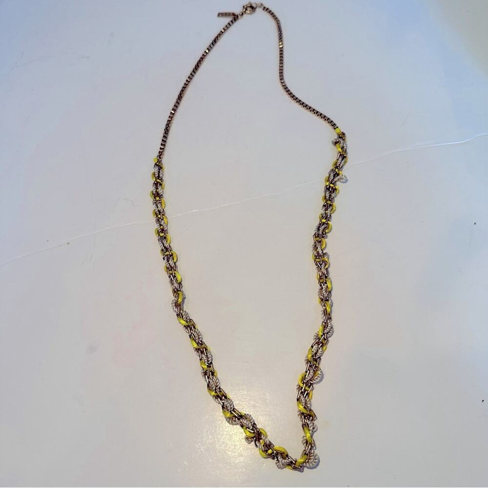 Madewell 1937 Gold Chain Yellow Tan Necklace 32” Long Chunky Preppy